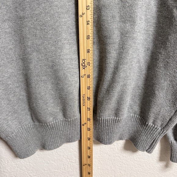 Polo Jeans Company Ralph Lauren Flag Sweater Mens Medium Gray 1/4 Zip Y2K - Picture 9 of 11